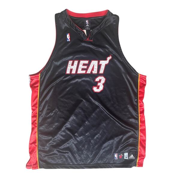 Vintage Miami Heat Dwayne Wade #3 Adidas Basketball Jersey Size 54 Stitched - Picture 1 of 12